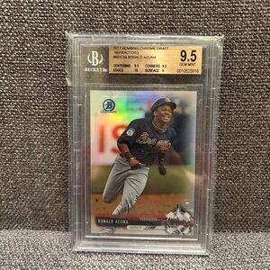 2017 Bowman Chrome Draft Ronald Acuna Refractor PSA 9.5 Gem Mint